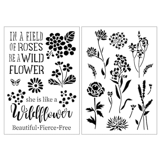 Wildflower Stencils, 7&#x22; x 10&#x22; by Craft Smart&#xAE;